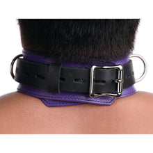 Strict Leather Deluxe Locking Collar - Purple And Black