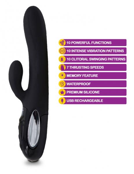 Viben Hypnotic Thrusting Rabbit W/ Clit Stim Black